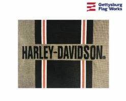 VINTAGE HARLEY-DAVIDSON BANNER-11X15" -flag sale harley burlap close up