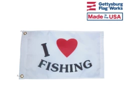 I Love Fishing Boat Flag