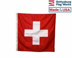 Sewn Switzerland Flag - 3x3' - Header & Grommets