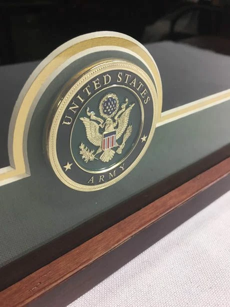 U.S. Flag Display Case With U.S. Army Medallion 2 U.S. Flag Display Case With U.S. Army Medallion - Image 2