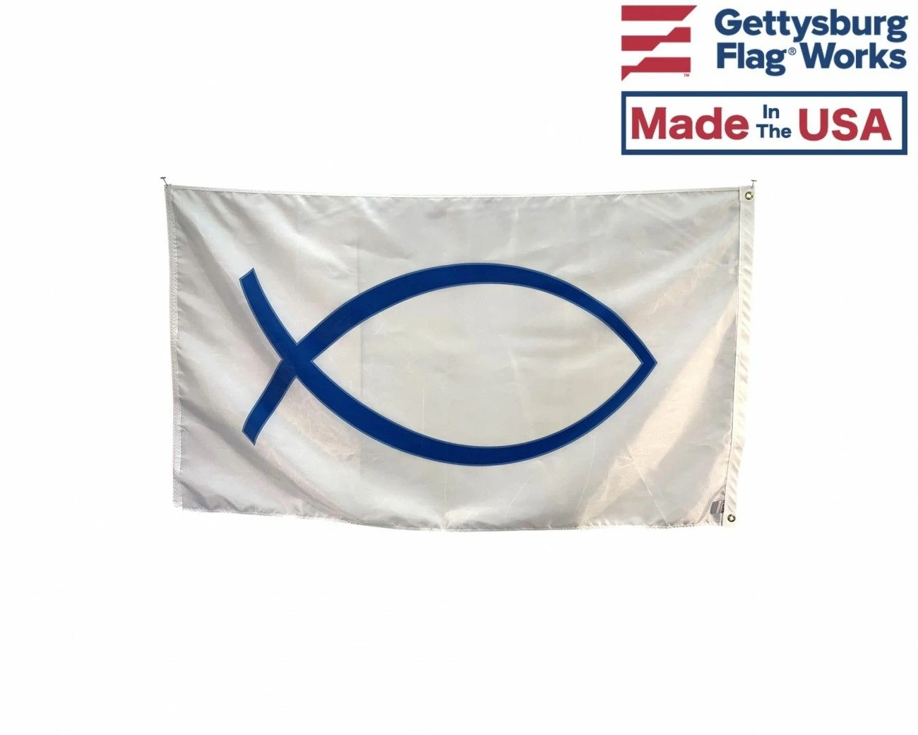 Christian Sign Of The Fish Flag 2 Christian Sign Of The Fish Flag - Image 2