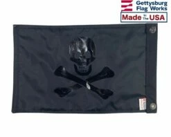 No Quarter Jolly Roger: Blackout Edition -flag sale jolly roger black out back