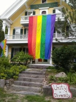 Rainbow Flag -flag sale large rainbow flag on front of inn