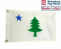 ORIGINAL MAINE HISTORIC FLAG-12X18", PRINTED