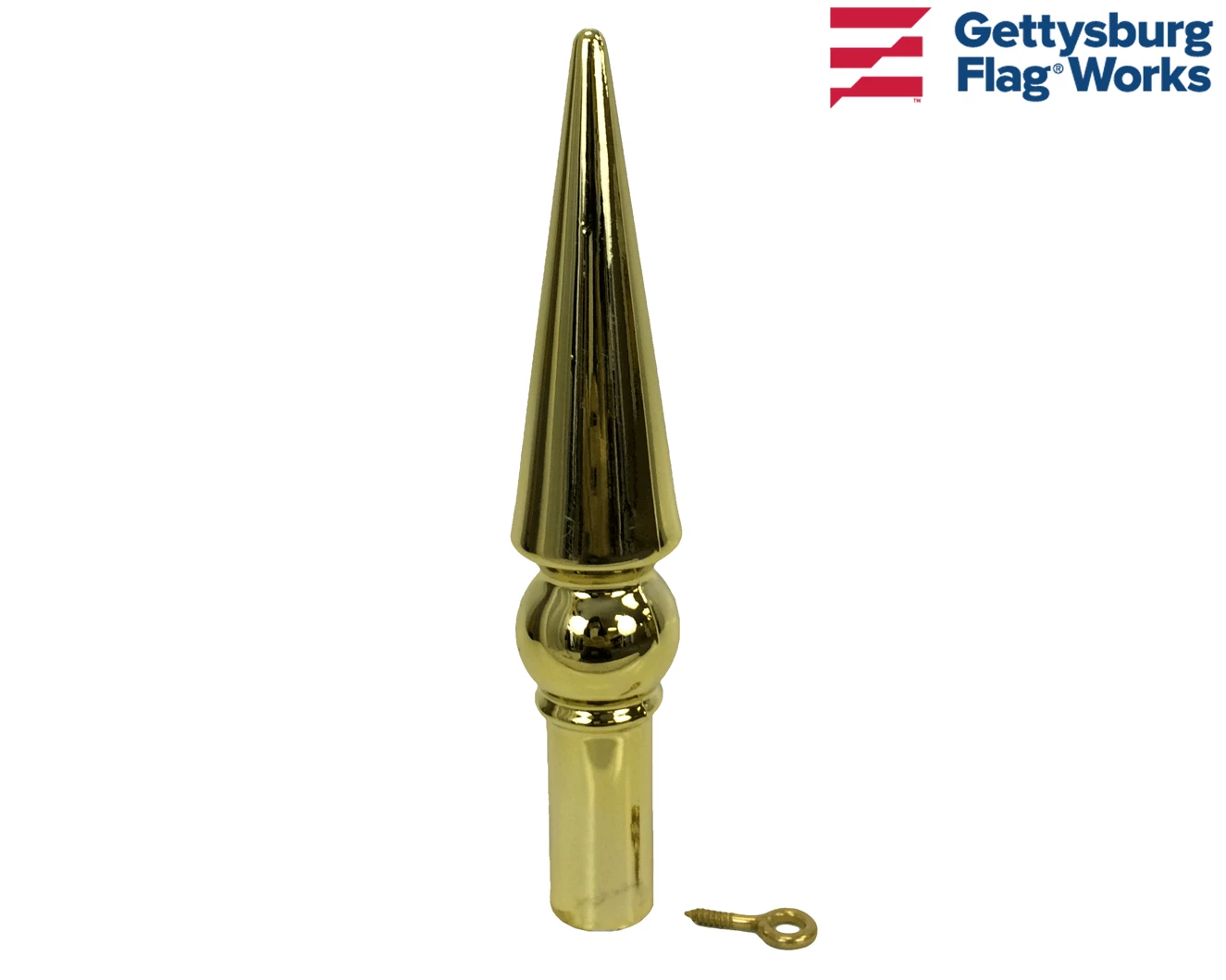 Round Spear Gold Plastic Finial 1 Round Spear Gold Plastic Finial
