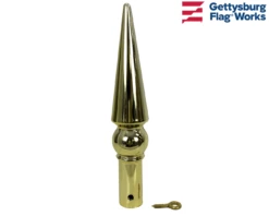 Round Spear Gold Plastic Finial 6 Round Spear Gold Plastic Finial -flag sale old plastic round spear b