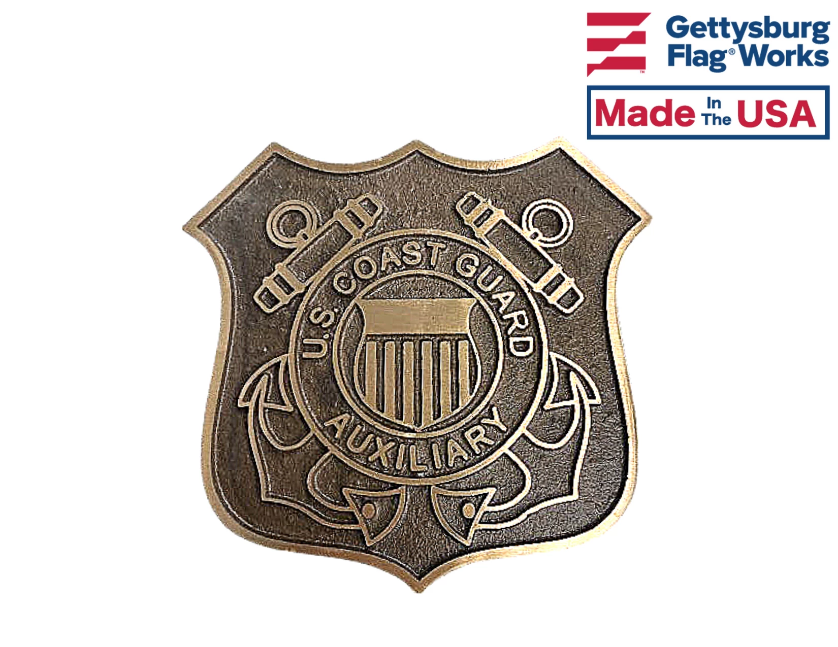 Coast Guard Auxiliary Bronze Grave Marker (6" Premium) 1 Coast Guard Auxiliary Bronze Grave Marker (6" Premium)