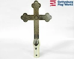 Church Cross Gold Plastic Finial -flag sale plastic cross b