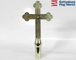 Church Cross Gold Plastic Finial -flag sale plastic cross d