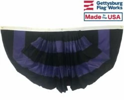 Pleated Mourning Fan, Sewn Nylon Stripes