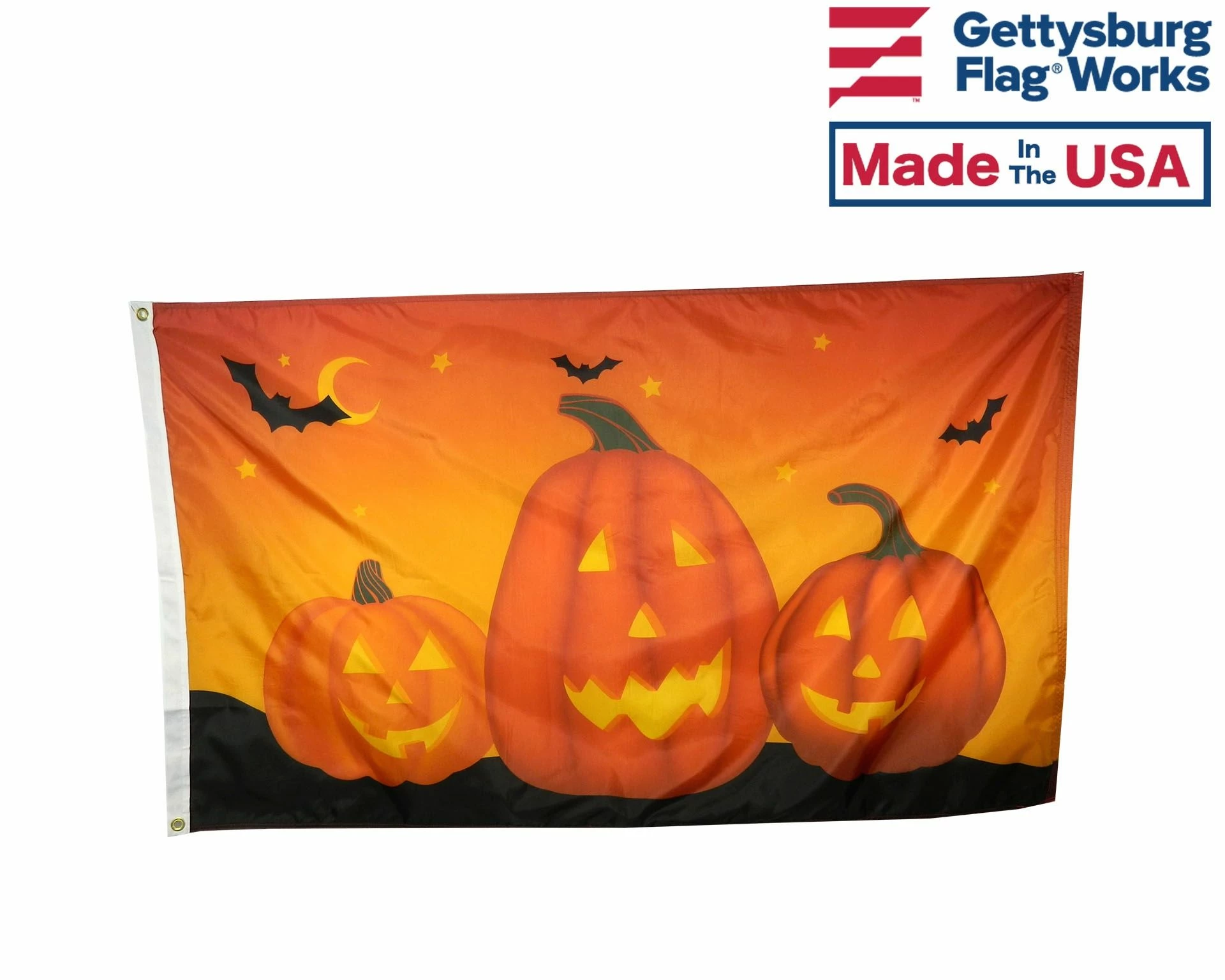 Pumpkin Trio Flag - 3x5' 1 Pumpkin Trio Flag - 3x5'