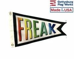FREAK PENNANT FLAG -flag sale rainbow freak flag front