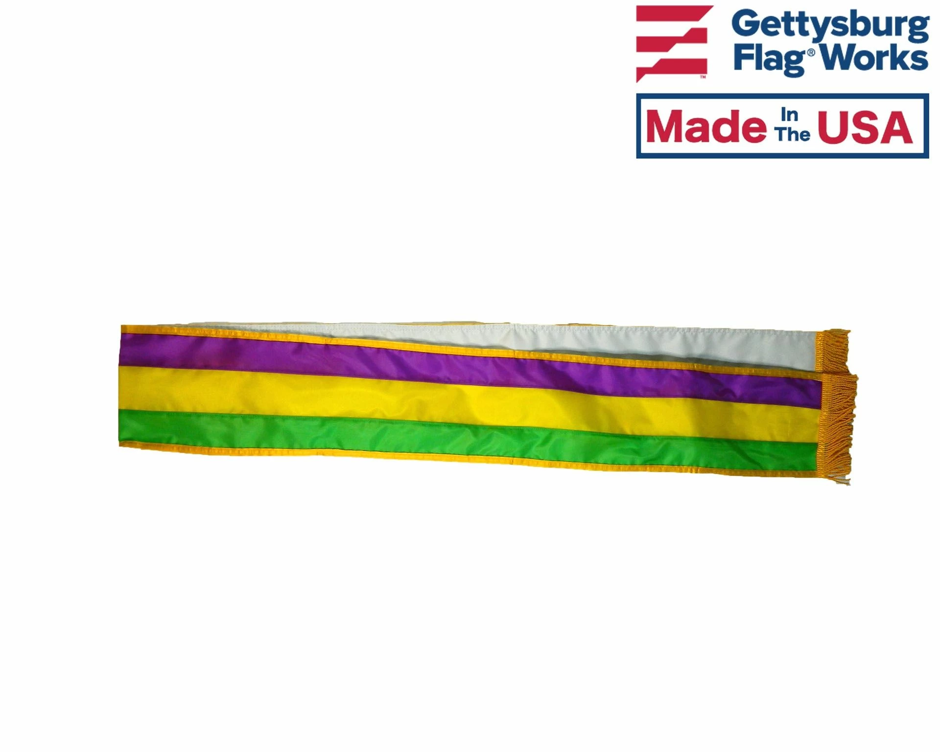 Mardi Gras Tri-Color Parade Sash, 6' 2 Mardi Gras Tri-Color Parade Sash, 6' - Image 2