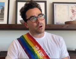 Rainbow Parade Sash -flag sale schitts creek guy in rainbow grand marshall sash