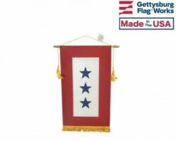Indoor Service Star Banner 8x14" - Choose Options -flag sale service star 3 blue stars banner with fringe front 1