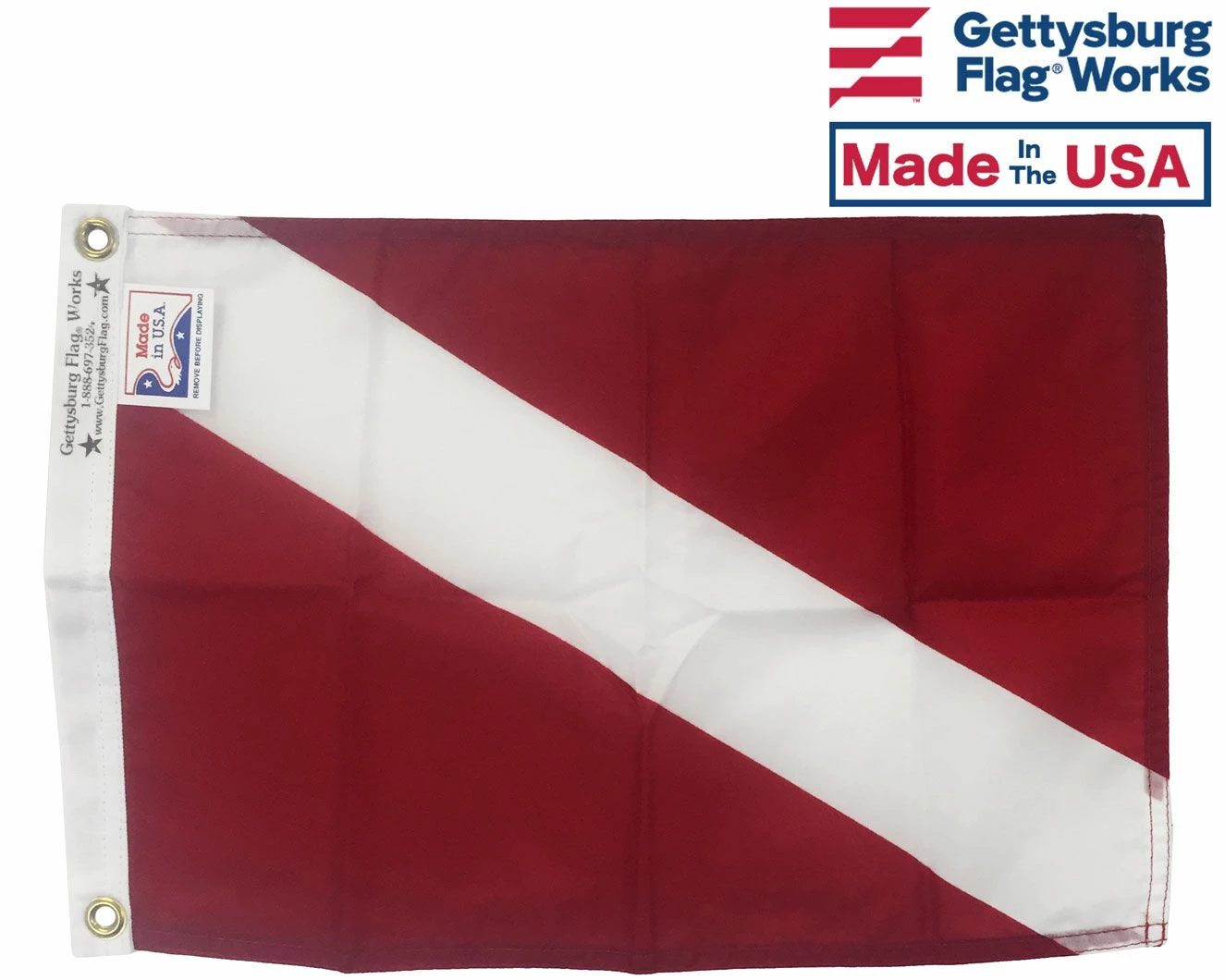 Diver Down Boat Flag - Scuba/Skin Diver Flag 2 Diver Down Boat Flag - Scuba/Skin Diver Flag - Image 2