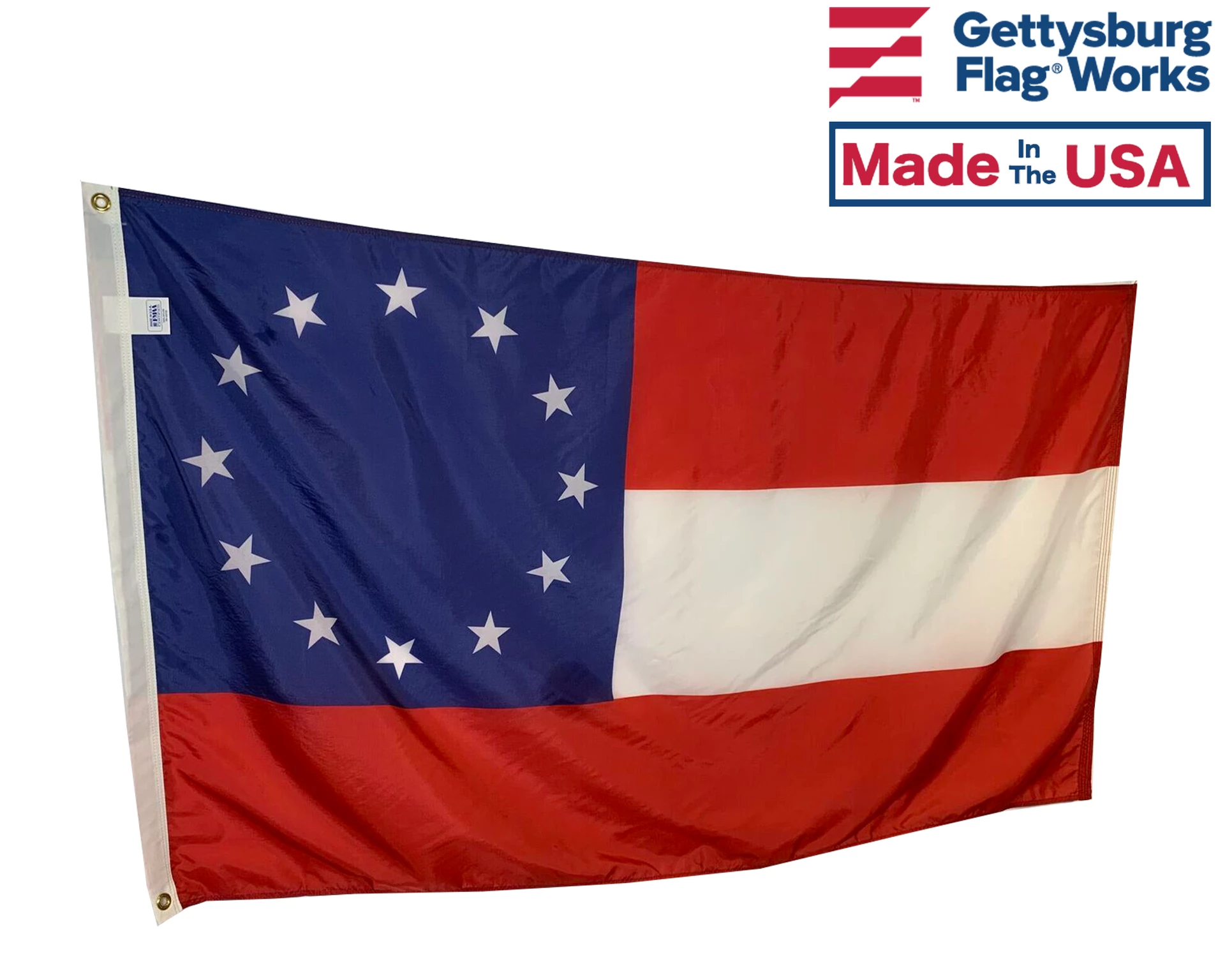 12 Stars And Bars Flag (Civil War) - 3x5' 3 12 Stars And Bars Flag (Civil War) - 3x5' - Image 3