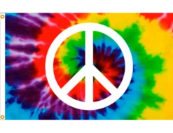 Tie Dye Peace Sign Flag - 3x5' -flag sale tie dye peace sign flag