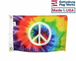 Tie Dye Peace Boat Flag