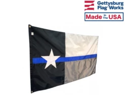 Thin Blue Line Texas Flag - 3x5' -flag sale tx side