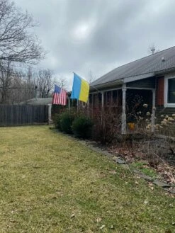 Ukraine Flag, Indoor & Outdoor 17 Ukraine Flag, Indoor & Outdoor -flag sale ukraine and american flag flying on house in catskill