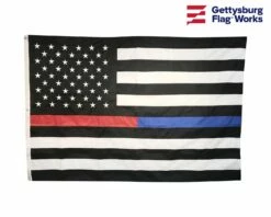 Thin Red/Blue Line Flag, Embroidered-3x5'