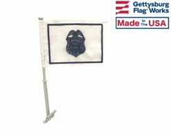 POLICE CAR WINDOW FLAG