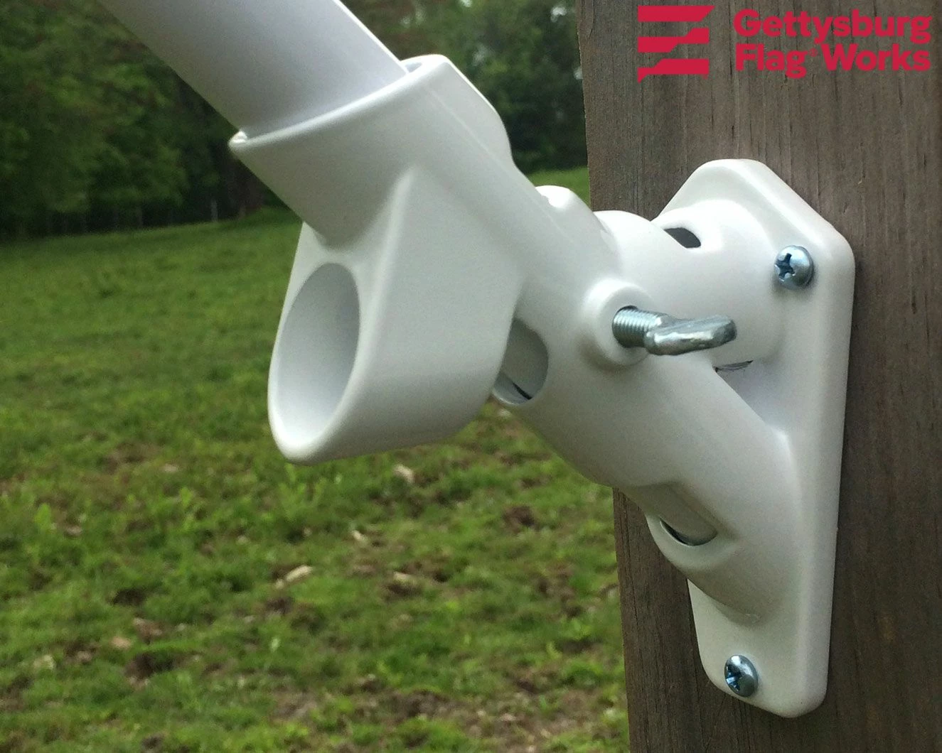 Aluminum Flag Bracket - 2 Position White 6 Aluminum Flag Bracket - 2 Position White - Image 6